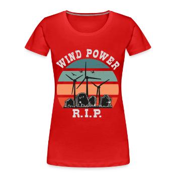 Windkraft RIP, Nein zu Windenergie - Frauen Premium Bio T-Shirt - Rot - Vorne - Mia (176cm)