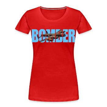 Bomber Avro Lancaster - Frauen Premium Bio T-Shirt - Rot - Vorne - Mia (176cm)