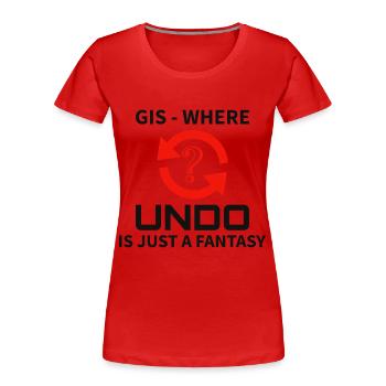 GIS Undo Fantasy Data Mapping Errors - Frauen Premium Bio T-Shirt - Rot - Vorne - Mia (176cm)