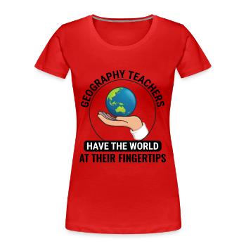 GIS Hand Globus Welt Geodaten Geographie - Frauen Premium Bio T-Shirt - Rot - Vorne - Mia (176cm)