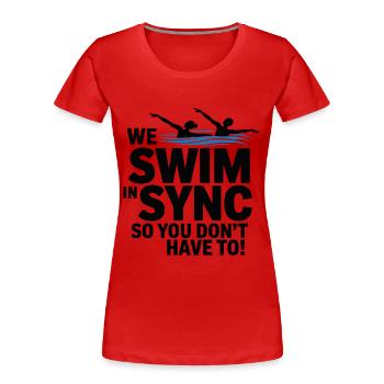 Synchronschwimmen Schwimmer Wassersportler - Frauen Premium Bio T-Shirt - Rot - Vorne - Mia (176cm)