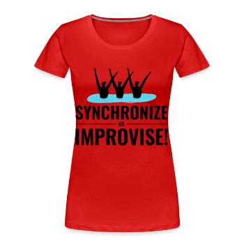 Synchronschwimmen Improvisieren Team Schwimmer Humor - Frauen Premium Bio T-Shirt - Rot - Vorne - Mia (176cm)