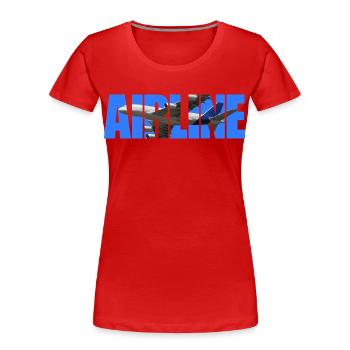 Airline A-380 - Frauen Premium Bio T-Shirt - Rot - Vorne - Mia (176cm)
