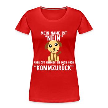 Süßer Hund Hündchen Tier Hundeerziehung Geschenk - Frauen Premium Bio T-Shirt - Rot - Vorne - Mia (176cm)