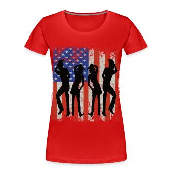 Linedance Country Western Tanzen Countrymusik - Frauen Premium Bio T-Shirt - Rot - Vorne - Mia (176cm)