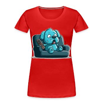 Couch-Potato-Hund - Frauen Premium Bio T-Shirt - Rot - Vorne - Mia (176cm)