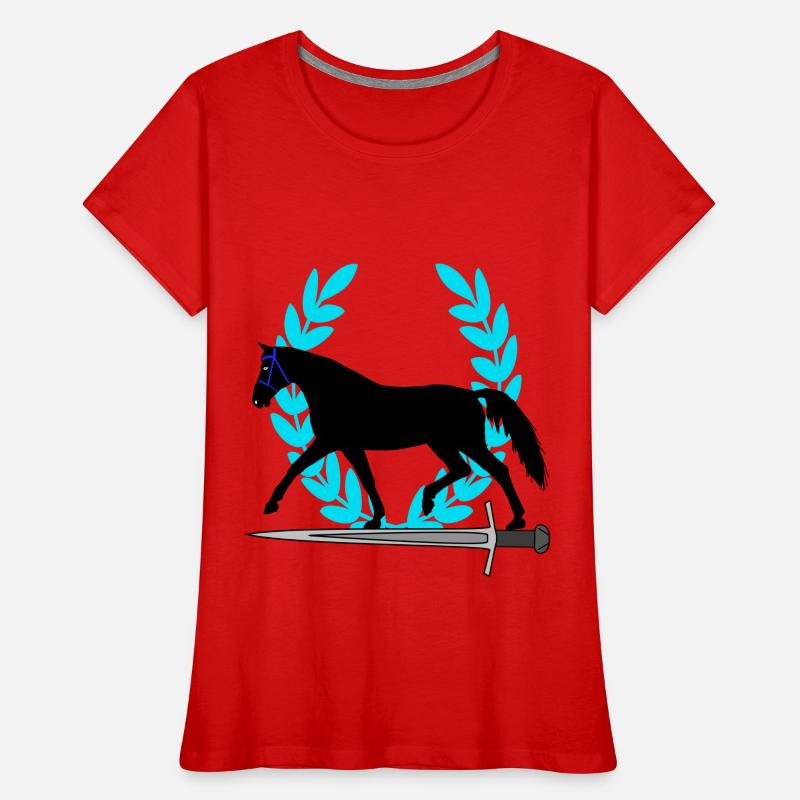 Cheval épée Couronne de laurier idée cadeau héros T-shirt bio Premium Femme