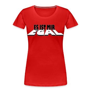 Es ist mir egal - Statement Design - Frauen Premium Bio T-Shirt - Rot - Vorne - Mia (176cm)