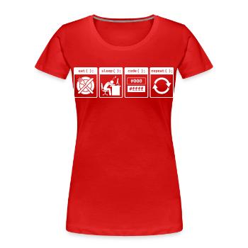 Eat Sleep Code Repeat – Coder Workflow Design - Frauen Premium Bio T-Shirt - Rot - Vorne - Mia (176cm)