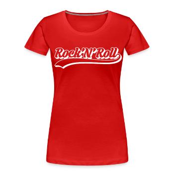 Rock 'n' Roll Retro-Drehbuch - Frauen Premium Bio T-Shirt - Rot - Vorne - Mia (176cm)