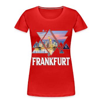 Frankfurt Deutschland Stadt Skyline Heimat Liebe - Frauen Premium Bio T-Shirt - Rot - Vorne - Mia (176cm)