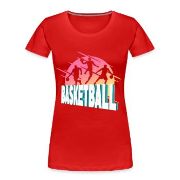 Basketball Basketballspieler Sport Spieler Vintage - Frauen Premium Bio T-Shirt - Rot - Vorne - Mia (176cm)