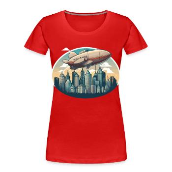 Das majestätische Luftschiff - Frauen Premium Bio T-Shirt - Rot - Vorne - Mia (176cm)