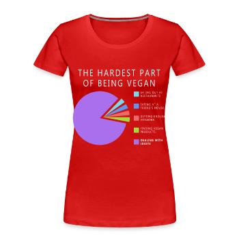 Vegan Statistik - Frauen Premium Bio T-Shirt - Rot - Vorne - Mia (176cm)