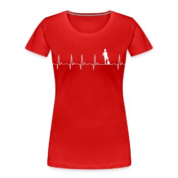 Fußball Jugend Kinder Geschenk - Frauen Premium Bio T-Shirt - Rot - Vorne - Mia (176cm)