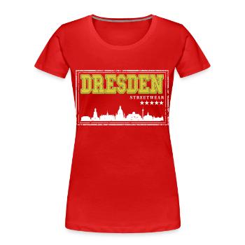 Dresden Deutschland Stadt Skyline Heimat Liebe - Frauen Premium Bio T-Shirt - Rot - Vorne - Mia (176cm)