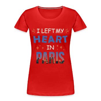 I left my heart in Paris - Women's Premium Organic T-Shirt - red - Front - Mia (176cm)