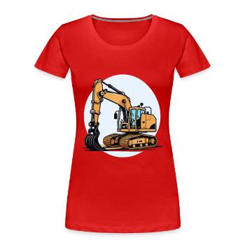 La pelleteuse - T-shirt bio Premium Femme - rouge - Devant - Mia (176cm)
