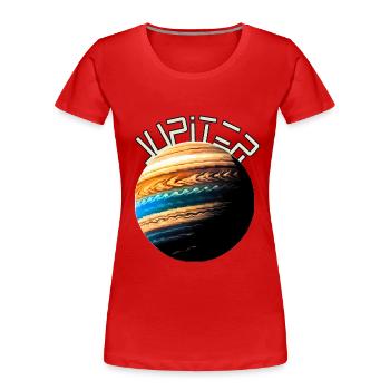 Jupiter - Frauen Premium Bio T-Shirt - Rot - Vorne - Mia (176cm)