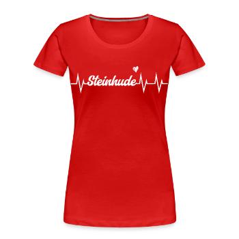 Battement de cœur Steinhude - T-shirt bio Premium Femme - rouge - Devant - Mia (176cm)