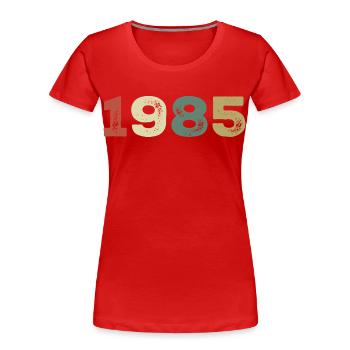 1985 Born in 1985 - Women's Premium Organic T-Shirt - red - Front - Mia (176cm)