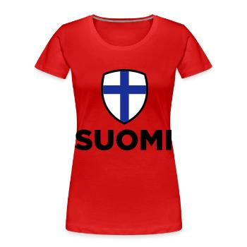 Drapeau national de la Finlande - T-shirt bio Premium Femme - rouge - Devant - Mia (176cm)