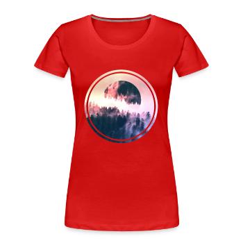 Full Moon - Women's Premium Organic T-Shirt - red - Front - Mia (176cm)