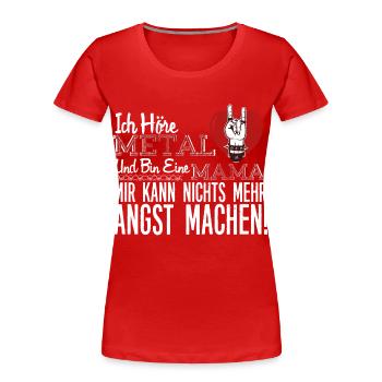 Metal Mama - Frauen Premium Bio T-Shirt - Rot - Vorne - Mia (176cm)