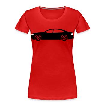 automobile - Women's Premium Organic T-Shirt - red - Front - Mia (176cm)