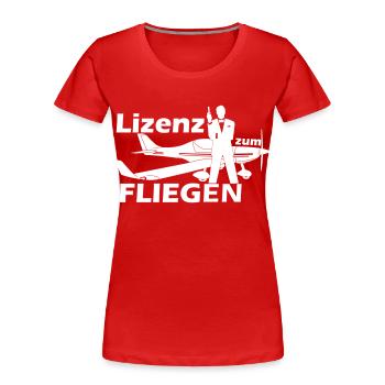 lizenz motorflug - Frauen Premium Bio T-Shirt - Rot - Vorne - Mia (176cm)
