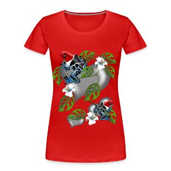 Poison dart frog - Women's Premium Organic T-Shirt - red - Front - Mia (176cm)