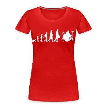 Évolution du batteur - T-shirt bio Premium Femme - rouge - Devant - Mia (176cm)