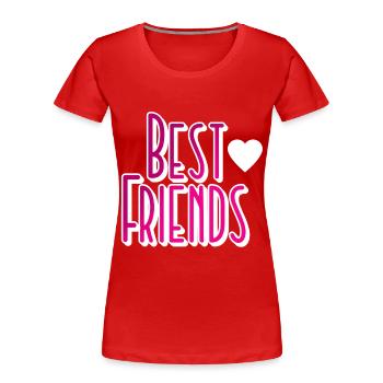 Meilleurs amis Amis Amitié - T-shirt bio Premium Femme - rouge - Devant - Mia (176cm)