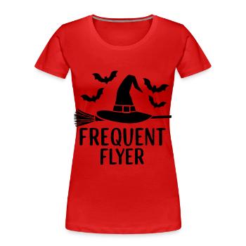Citation de citation de Halloween Frequent Flyer - T-shirt bio Premium Femme - rouge - Devant - Mia (176cm)
