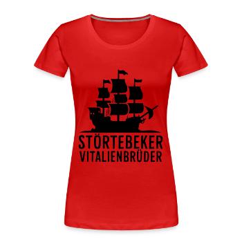 Störtebeker Störtebecker Vitalienbrüder Piraten - Frauen Premium Bio T-Shirt - Rot - Vorne - Mia (176cm)