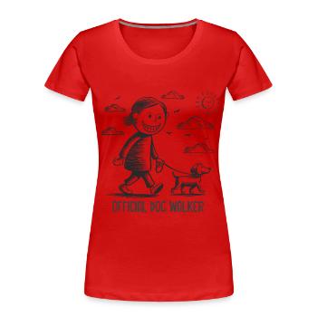 Propriétaire officiel d’un chien promeneur de chiens disant - T-shirt bio Premium Femme - rouge - Devant - Mia (176cm)