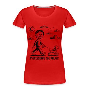 Promeneur de chiens professionnel - T-shirt bio Premium Femme - rouge - Devant - Mia (176cm)