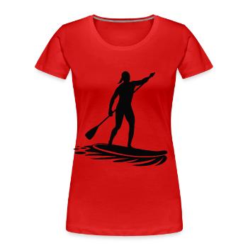Vacances loisirs Stand Up Paddle - T-shirt bio Premium Femme - rouge - Devant - Mia (176cm)