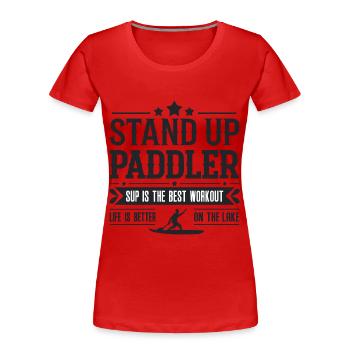 Stand Up Paddler - T-shirt bio Premium Femme - rouge - Devant - Mia (176cm)