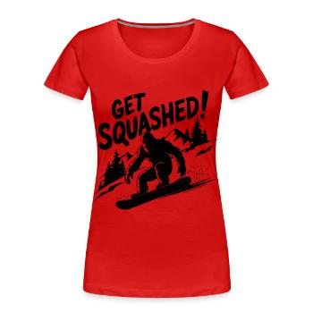 Bigfoot Snowboarder Snowboard Sports d’hiver - T-shirt bio Premium Femme - rouge - Devant - Mia (176cm)