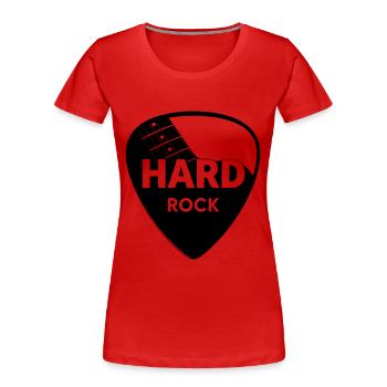 Hard Rock Gitarren-Plektrum - Frauen Premium Bio T-Shirt - Rot - Vorne - Mia (176cm)