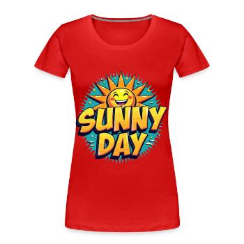Sunny Day Sonne Sommer Urlaub - Frauen Premium Bio T-Shirt - Rot - Vorne - Mia (176cm)