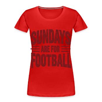 Le dimanche, c’est le football américain - T-shirt bio Premium Femme - rouge - Devant - Mia (176cm)