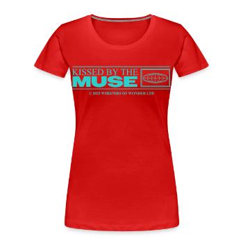 Inspiré et créatif – Déclaration esthétique - T-shirt bio Premium Femme - rouge - Devant - Mia (176cm)