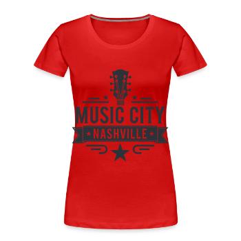 Music City Nashville Gitarre Tennessee - Frauen Premium Bio T-Shirt - Rot - Vorne - Mia (176cm)