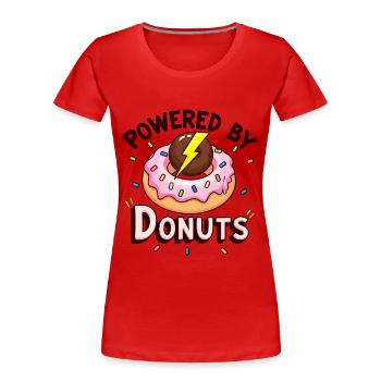 Propulsé par des beignets - T-shirt bio Premium Femme - rouge - Devant - Mia (176cm)