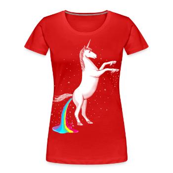 Unicorn Poop - T-shirt bio Premium Femme - rouge - Devant - Mia (176cm)