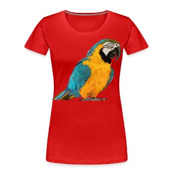ara bleu et jaune - T-shirt bio Premium Femme - rouge - Devant - Mia (176cm)
