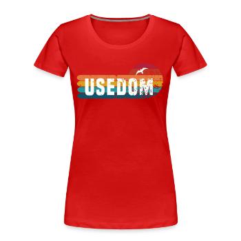 Usedom - Frauen Premium Bio T-Shirt - Rot - Vorne - Mia (176cm)