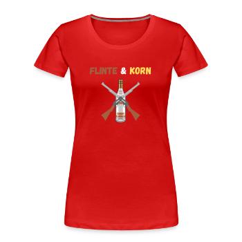 Jäger Flinte Korn - Frauen Premium Bio T-Shirt - Rot - Vorne - Mia (176cm)